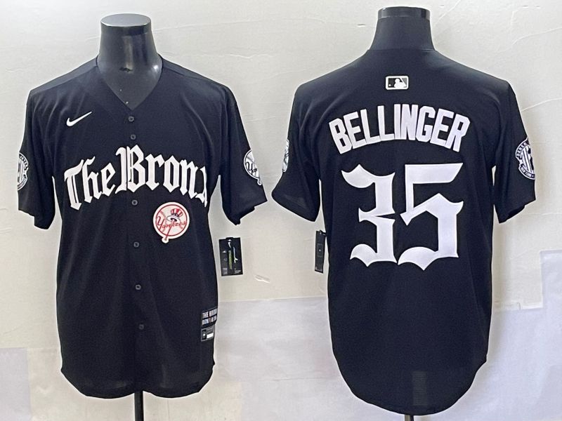 Men 2025 New York Yankees #35 Bellinger Black Five generations Joint Name Nike MLB Jersey style 7->new york yankees->MLB Jersey